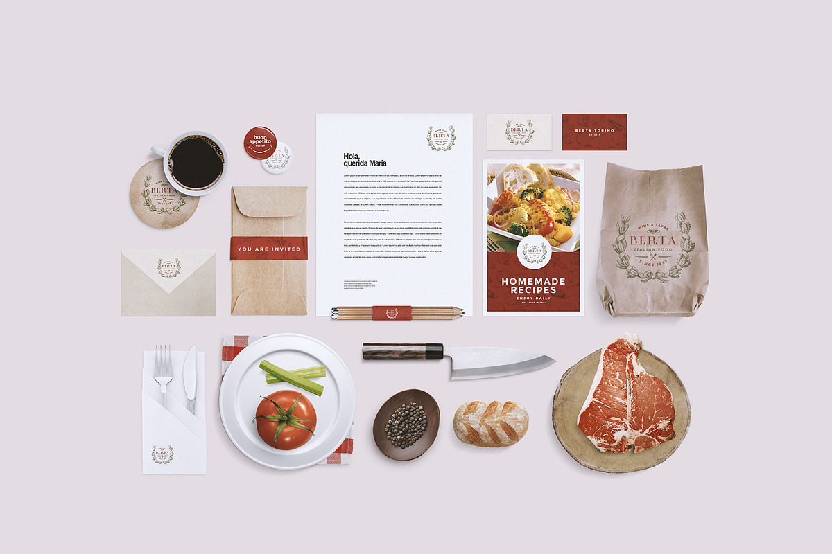 Download Restaurant/Food Identity Mockup | Creative Branding Mockups ~ Creative Market