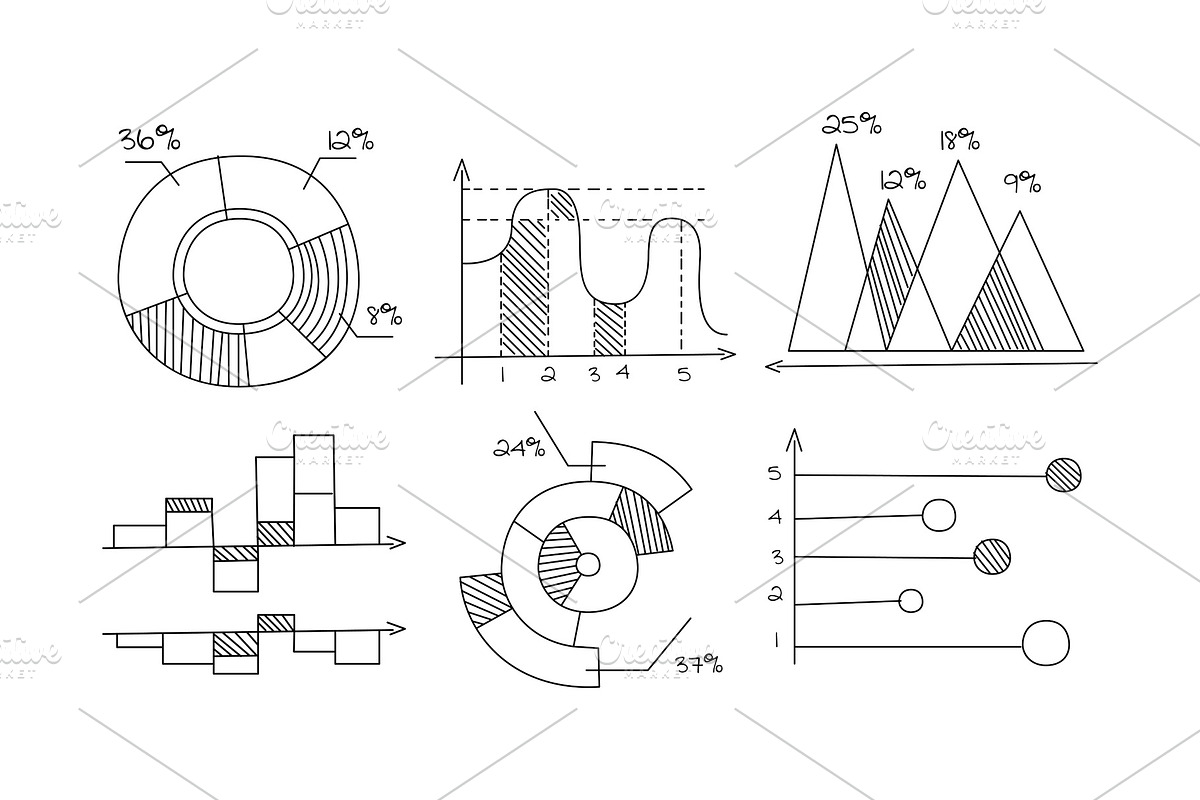 Pie, bar, chart, diagram and graph in Illustrations - product preview 8