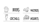 Hand drawn vector design of cafe or
