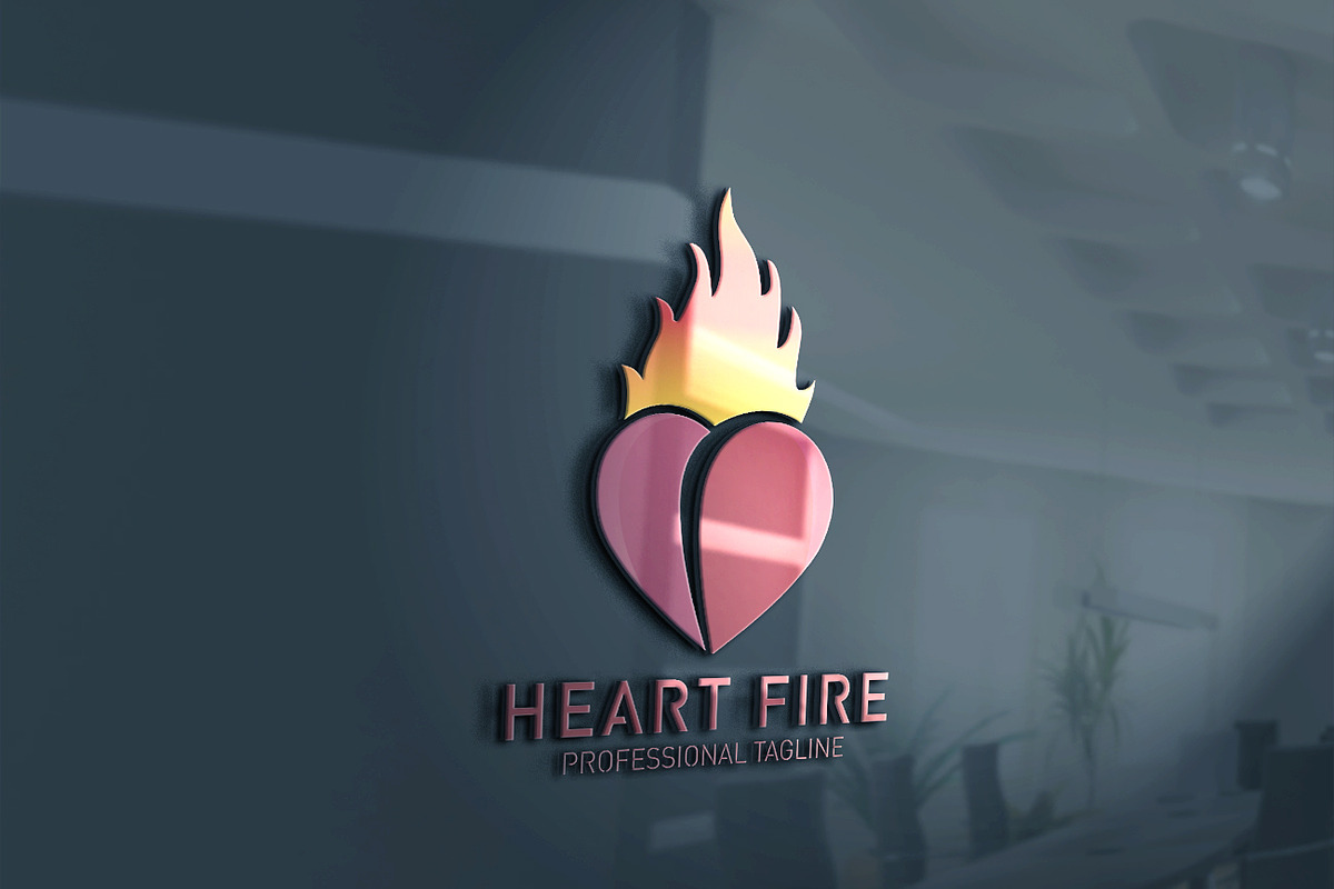 Heart Fire Logo in Logo Templates - product preview 8