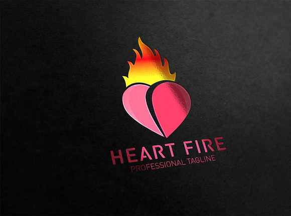 Heart Fire Logo in Logo Templates - product preview 1