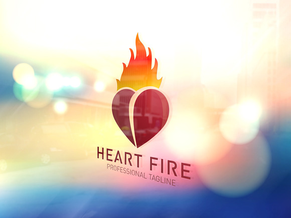 Heart Fire Logo in Logo Templates - product preview 3