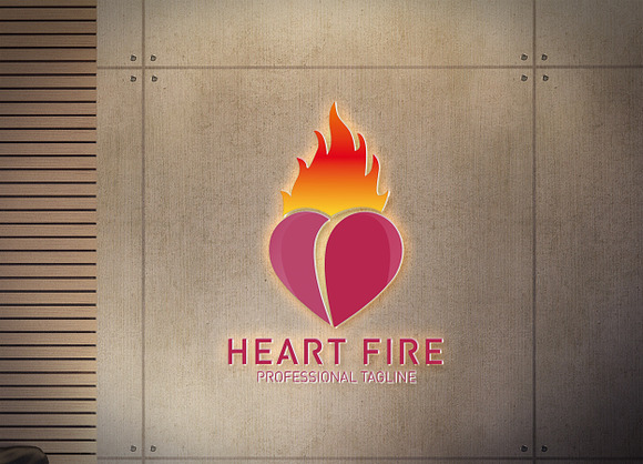 Heart Fire Logo in Logo Templates - product preview 4
