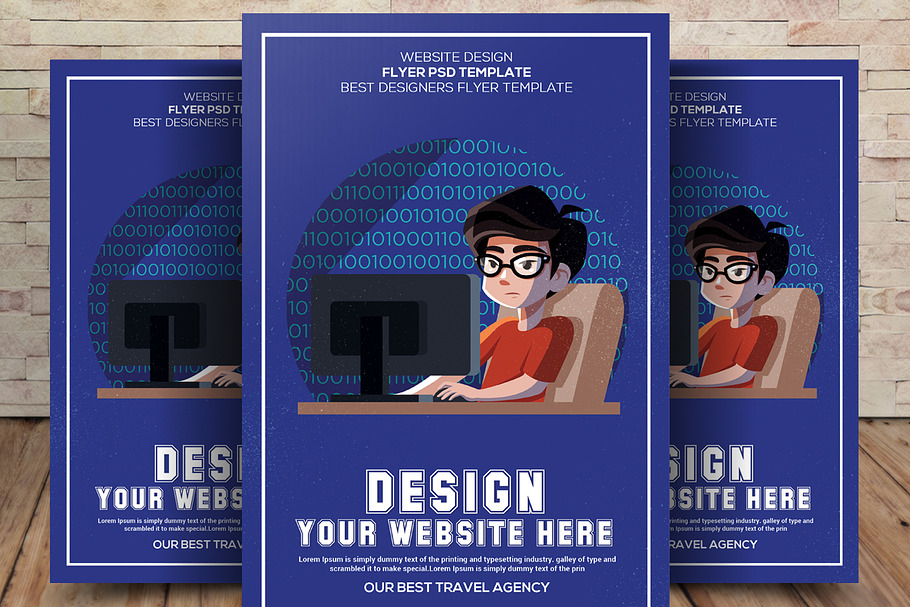 Flat Website Design Flyer in Flyer Templates - product preview 8