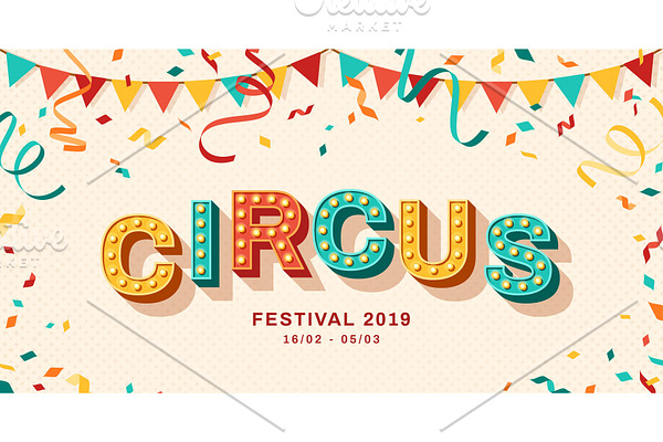 Circus retro typography design