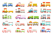 Toy trains set, colorful