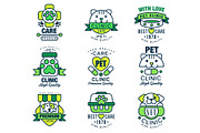 Pet clinic logo set, high quality