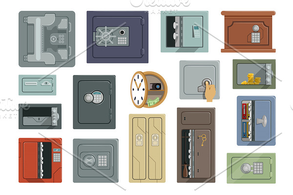 Different types of safes set