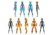 Robot costumes set, superhero woman