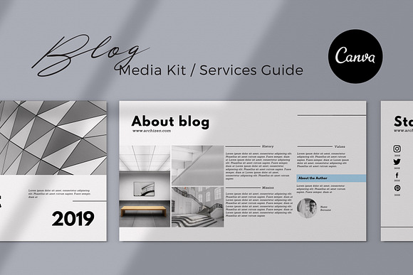 Blogger Media Kit Canva Template in Resume Templates - product preview 1