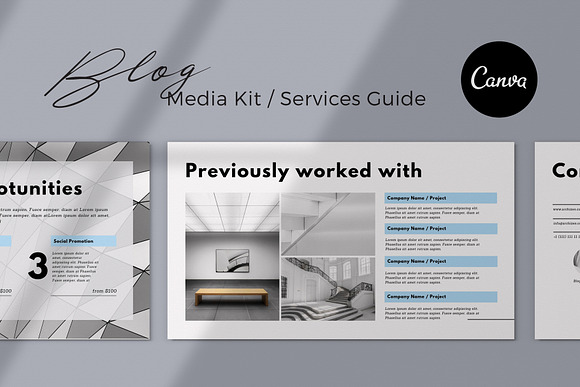 Blogger Media Kit Canva Template in Resume Templates - product preview 5