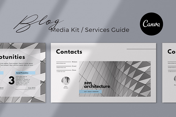 Blogger Media Kit Canva Template in Resume Templates - product preview 6