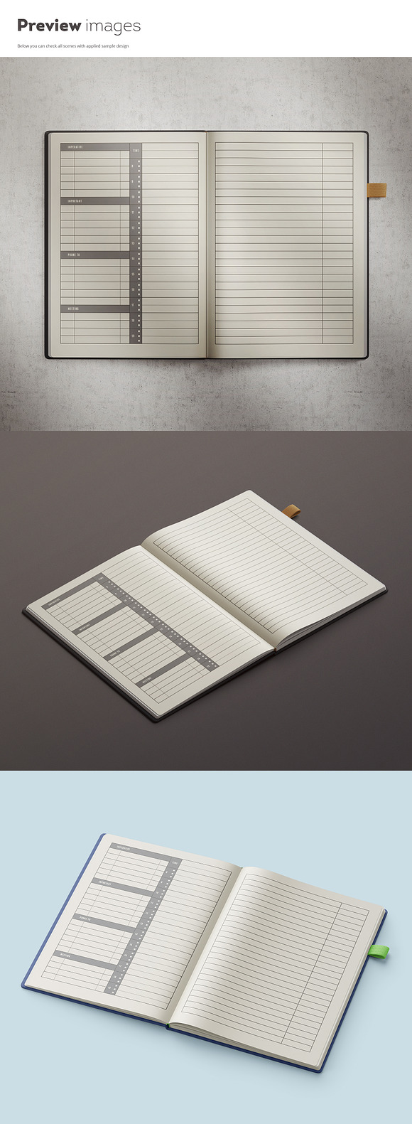 Planner / Notebook Mock-up in Print Mockups - product preview 3