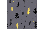Hand drawn Christmas background with