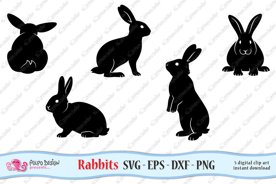 Rabbits SVG in Objects - product preview 8