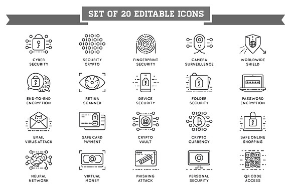 Cyber Security Logos and Icons Set in Logo Templates - product preview 1