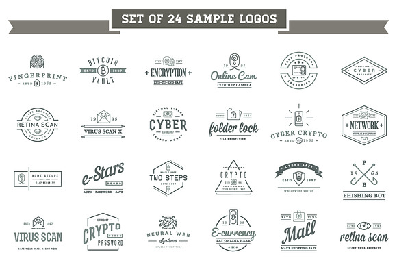 Cyber Security Logos and Icons Set in Logo Templates - product preview 3
