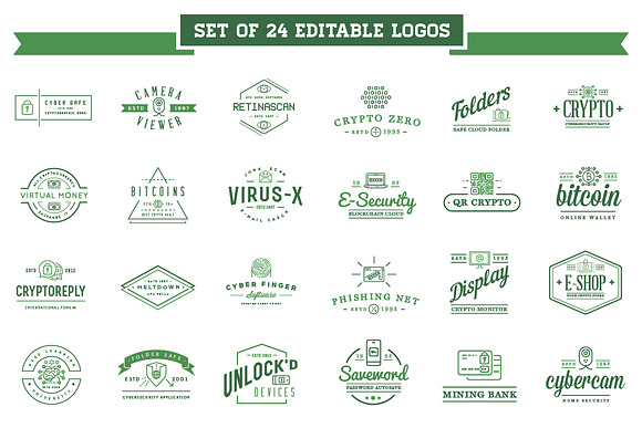 Cyber Security Logos and Icons Set in Logo Templates - product preview 4