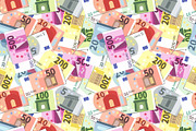 Bright different euro banknotes