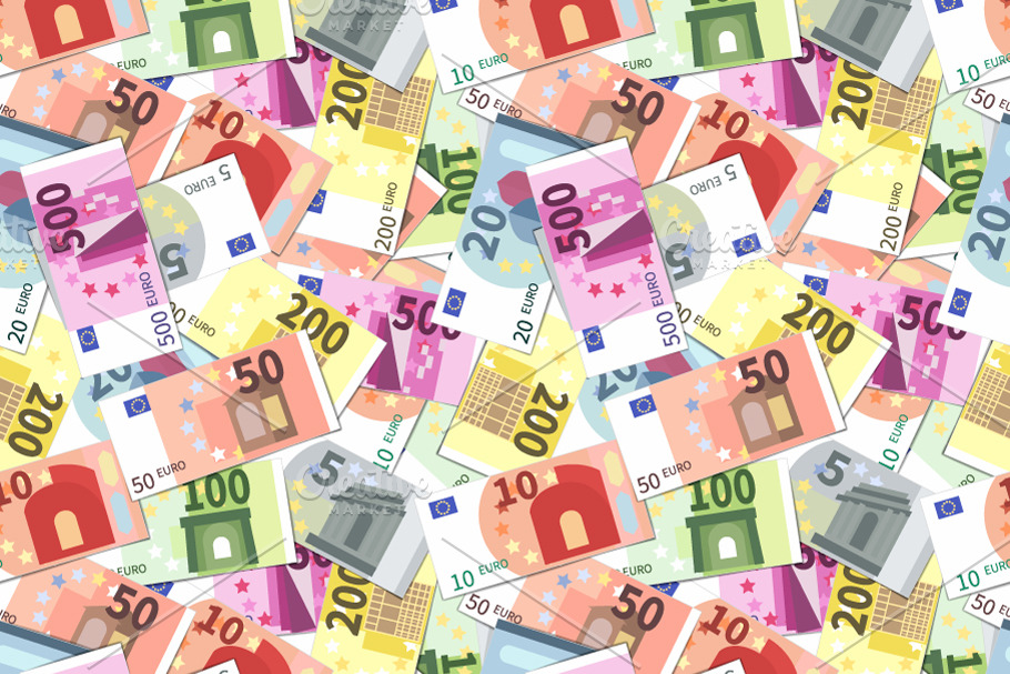 Bright different euro banknotes in Patterns - product preview 8