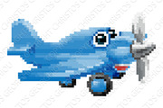 Airplane 8 Bit Pixel Game Art