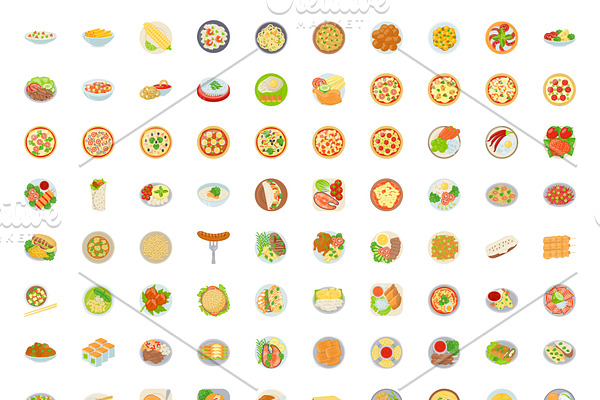 110 Dishes Vector Icons
