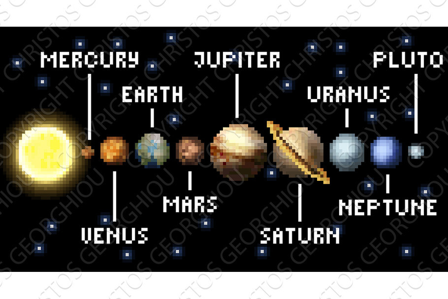 Solar System 8 Bit Arcade Video Game