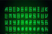 Green digital retro clock font
