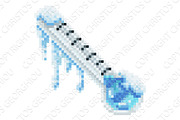 Frozen Thermometer Pixel Art 8 Bit