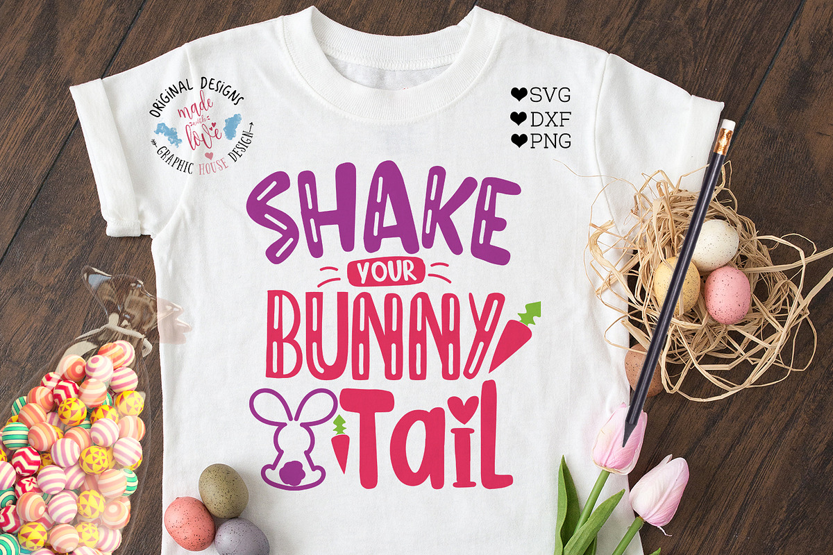 Shake Your Bunny Tail Cut File in Illustrations - product preview 8