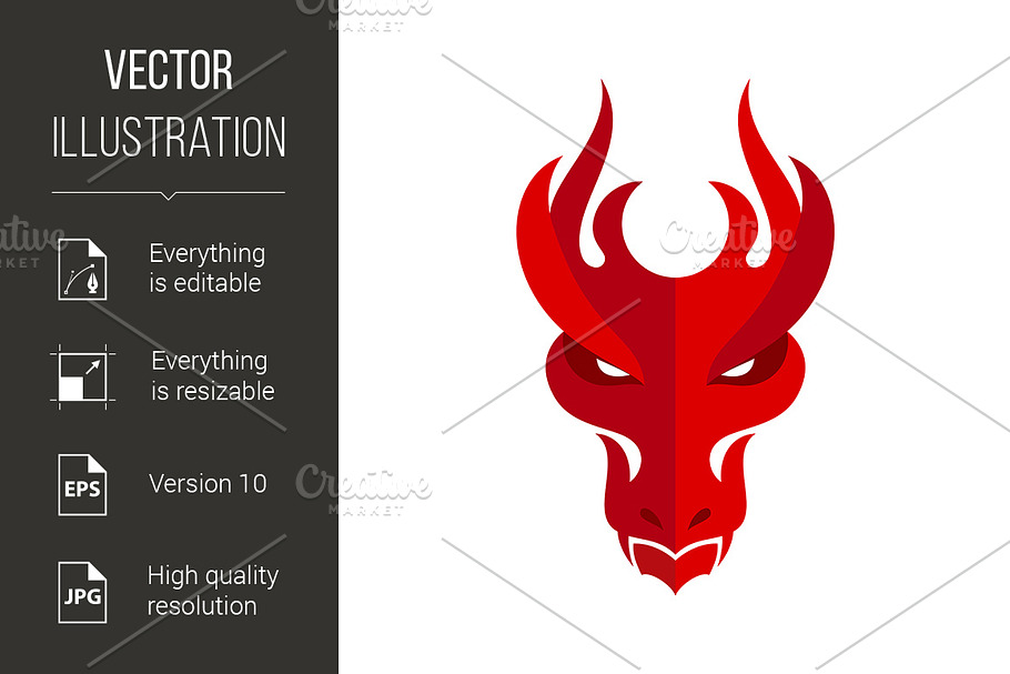 Dragon Head Icon in Graphics - product preview 8