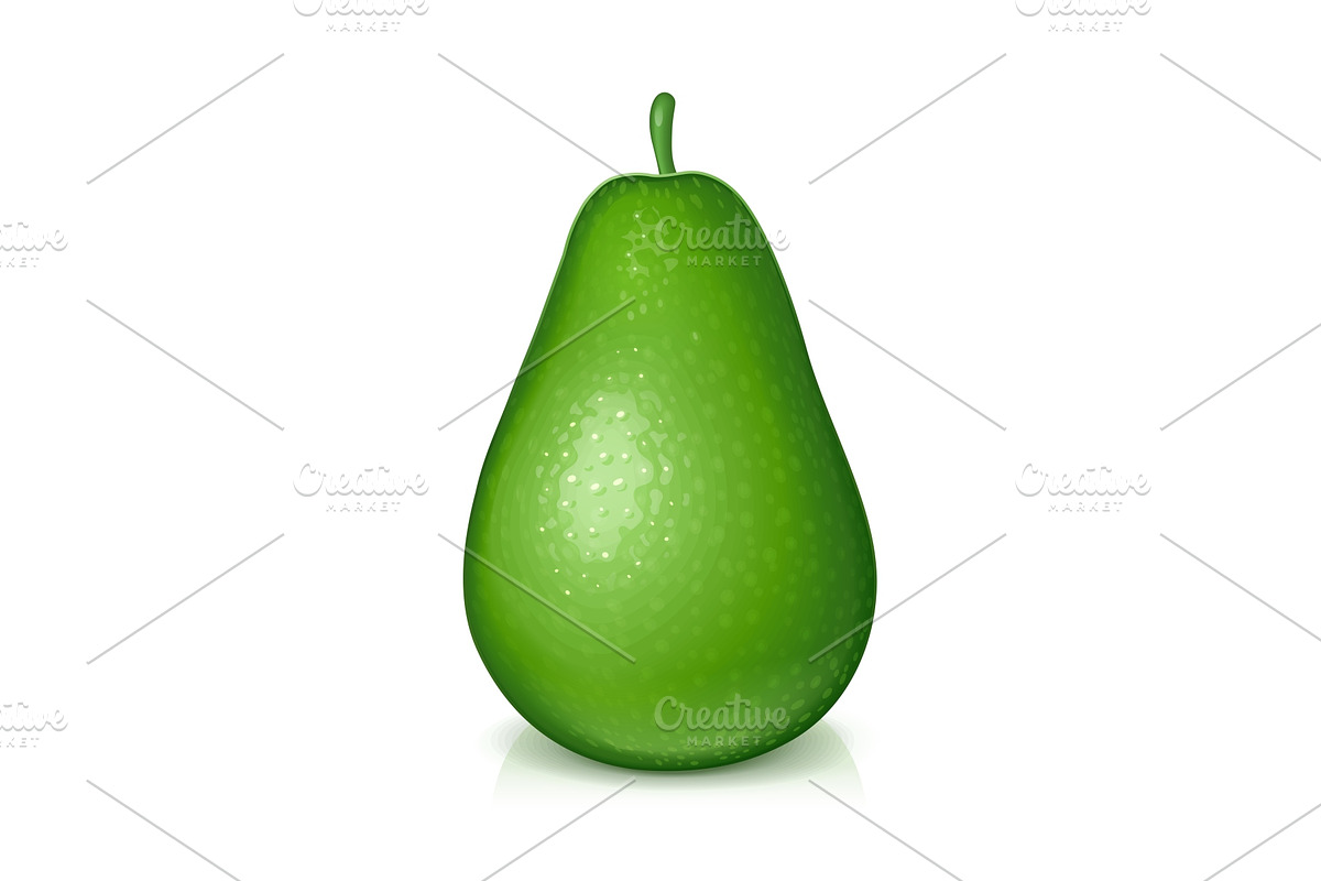 Ripe, juicy green avocado. Vector. in Illustrations - product preview 8