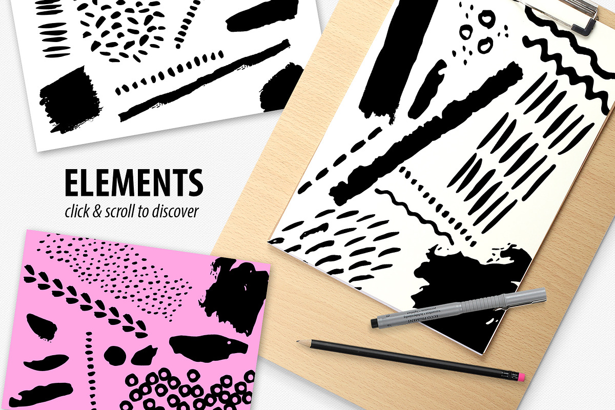 Brushstroke Ink Patterns & Artboards in Patterns - product preview 8