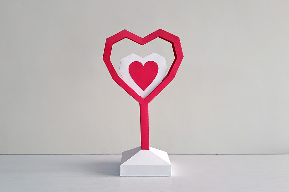 DIY Heart Trophy - 3d papercraft in Templates - product preview 1
