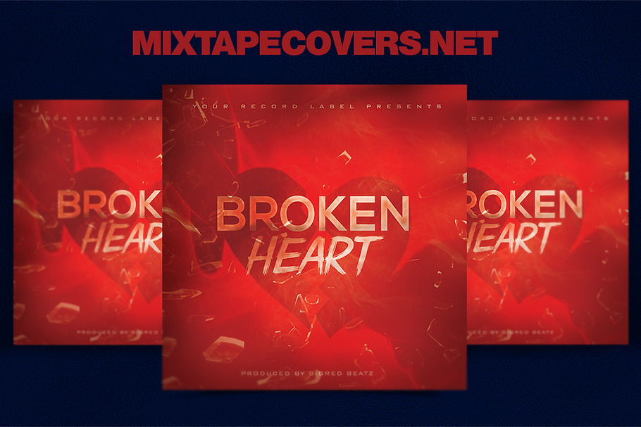 Broken Hearts  mixtape and cd cover  in Flyer Templates - product preview 8