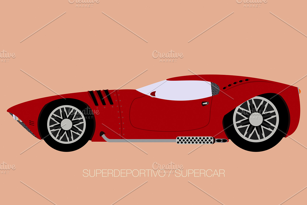 supercar flat design, fully editable in Illustrations - product preview 8