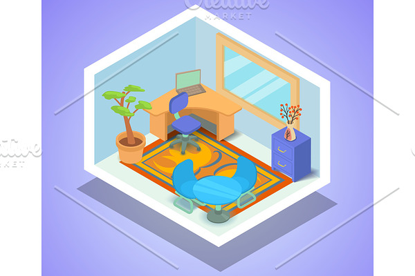 Agency concept banner, isometric