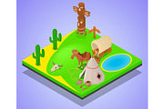 Wild concept banner, isometric style