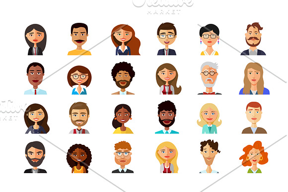 Vector avatars cartoon in Avatar Icons - product preview 3