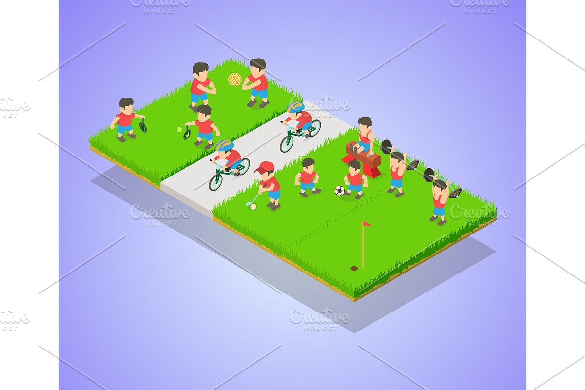 Training concept banner, isometric in Illustrations - product preview 8