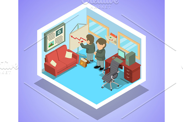 Accountant concept banner, isometric