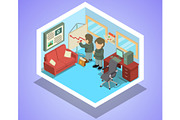Accountant concept banner, isometric