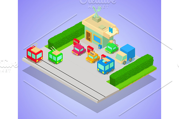 Filling concept banner, isometric