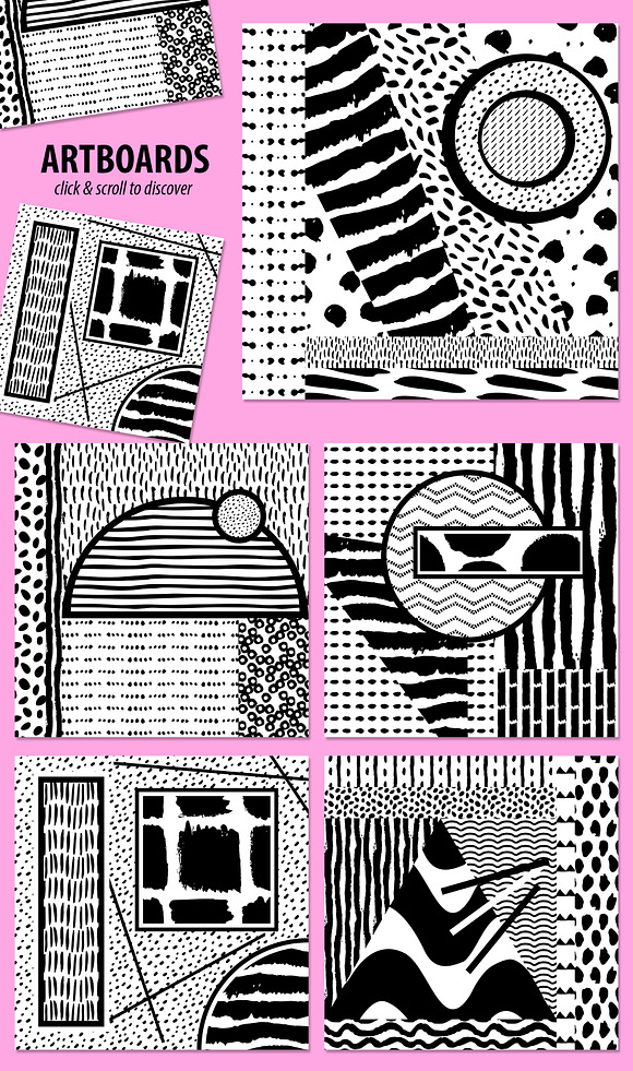 Brushstroke Ink Patterns & Artboards in Patterns - product preview 2