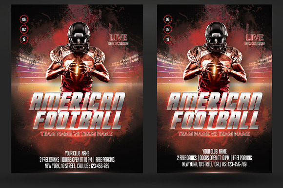 American Football Flyer And Poster in Flyer Templates - product preview 1