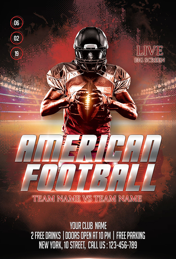 American Football Flyer And Poster in Flyer Templates - product preview 2