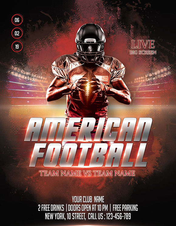 American Football Flyer And Poster in Flyer Templates - product preview 3