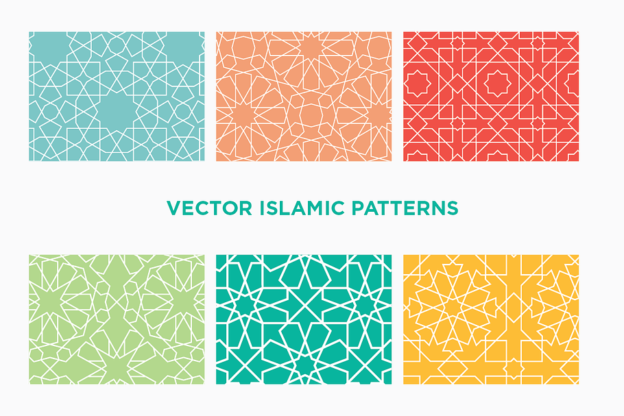 6 Vector Islamic Geometric Patterns in Patterns - product preview 8