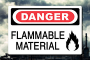 Danger Flammable Material Sign Decal