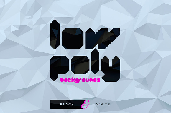 20 Low-Poly Background - Black&white in Textures - product preview 4